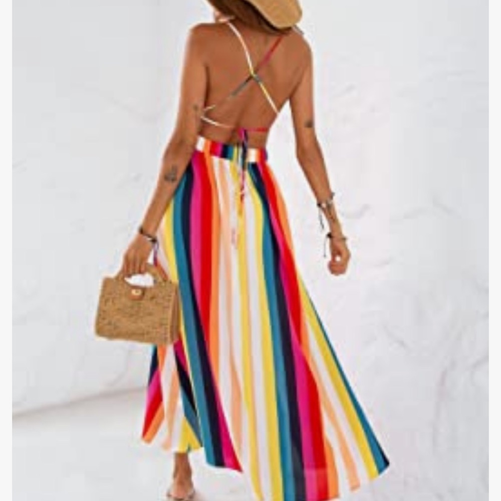 🌻Bright color stripe maxi dress 🌺 - Picture 2 of 7